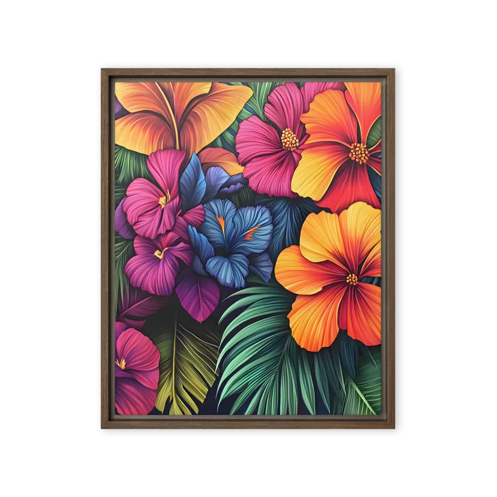 Jungle Blooms 
 Poster with Red oak Frame | 8″x 10″