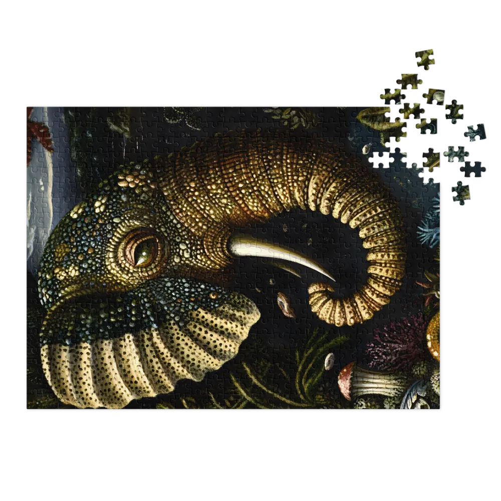Surreal Elephant with Coral and Mushrooms