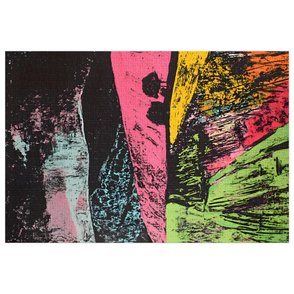 Colinas e Campos Neon 
 Puzzle em caixa de metal