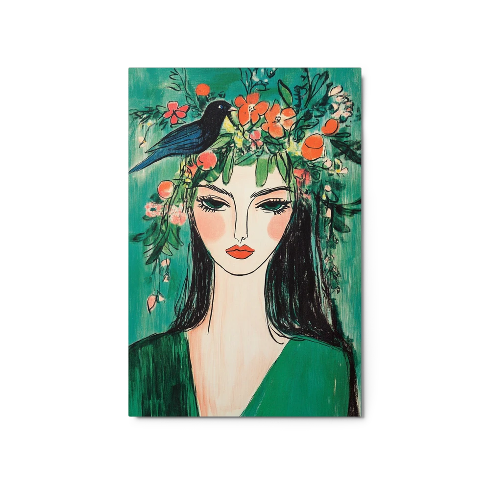 Woman with Bird Crown | Art Print