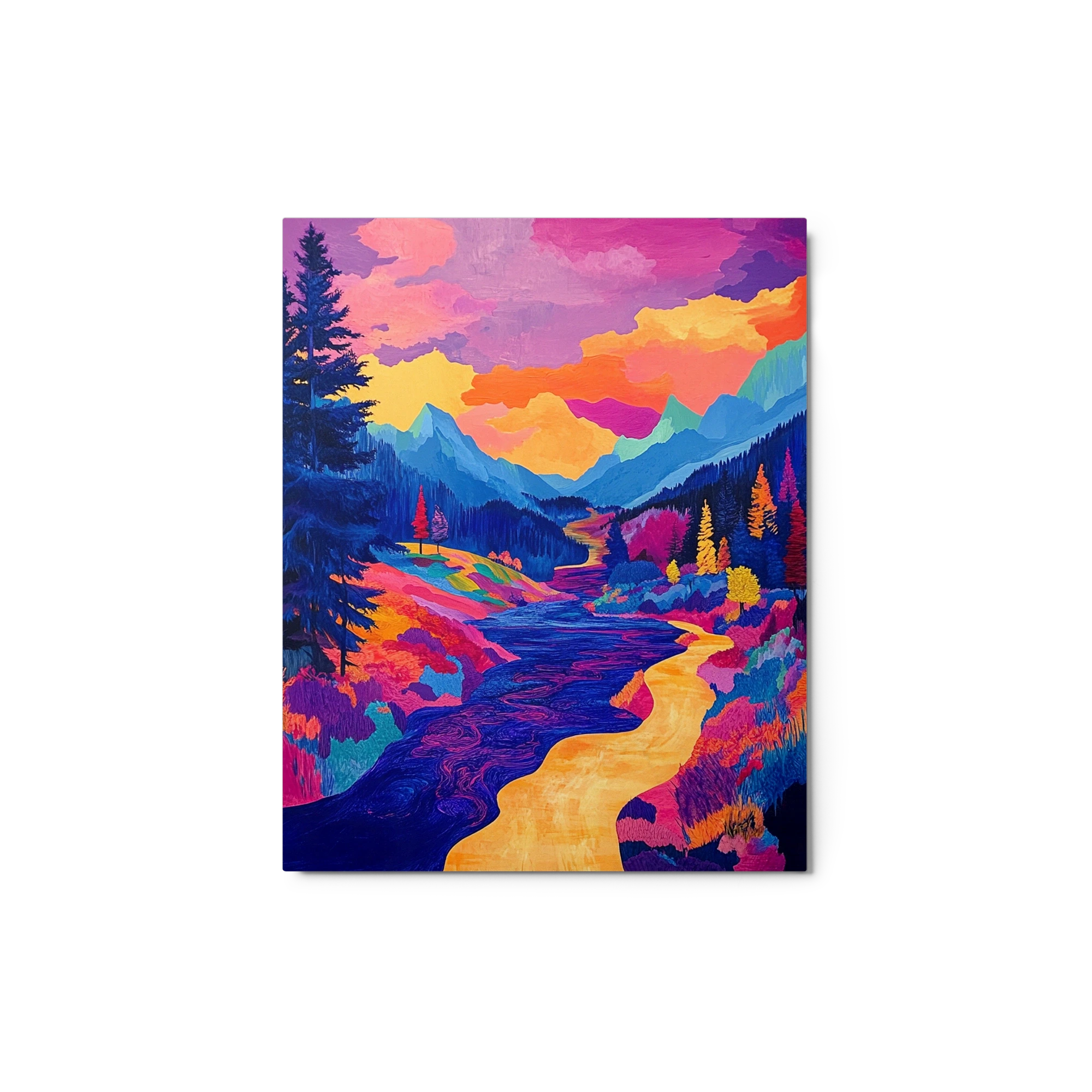 Colorful Surreal Landscape with River