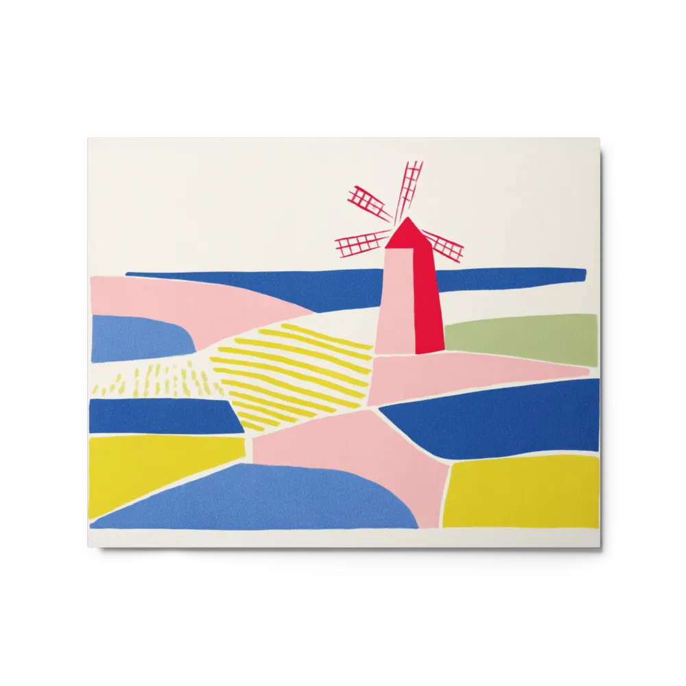 Pastel Fields and Windmill 
 Poster with Black Frame | 20″x 30″