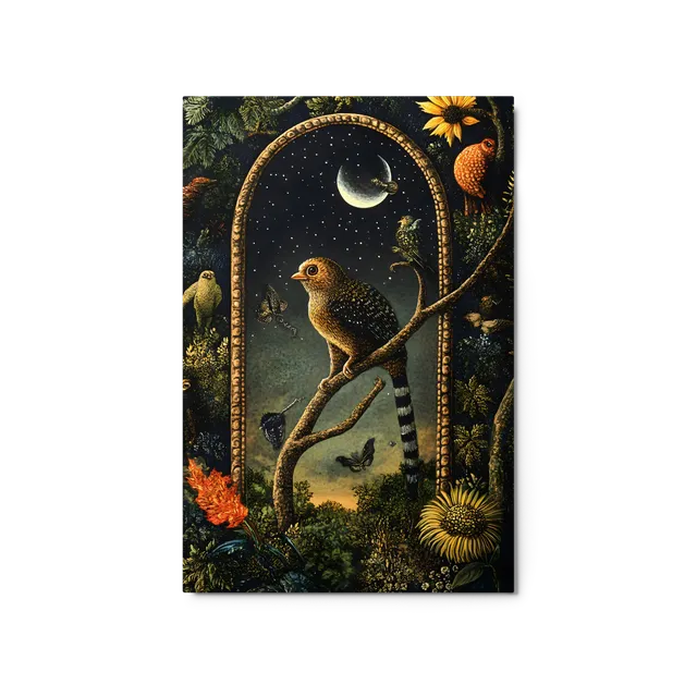 Nocturnal Jungle Archway 
 Canvas with Brown Frame