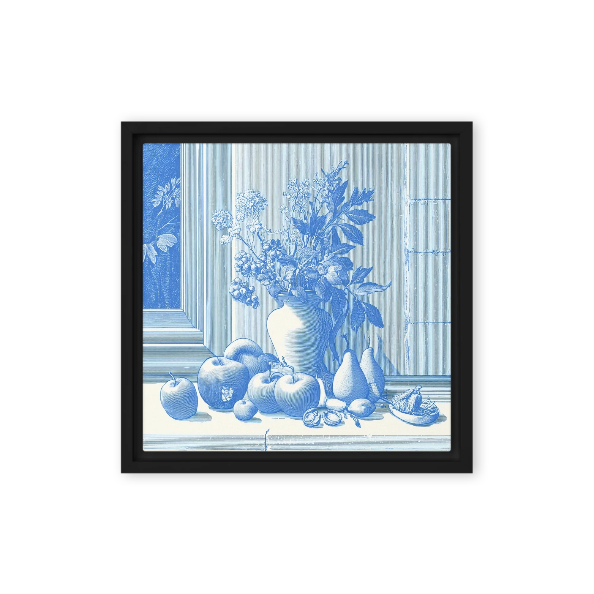 Blue Still Life with Fruit and Vase