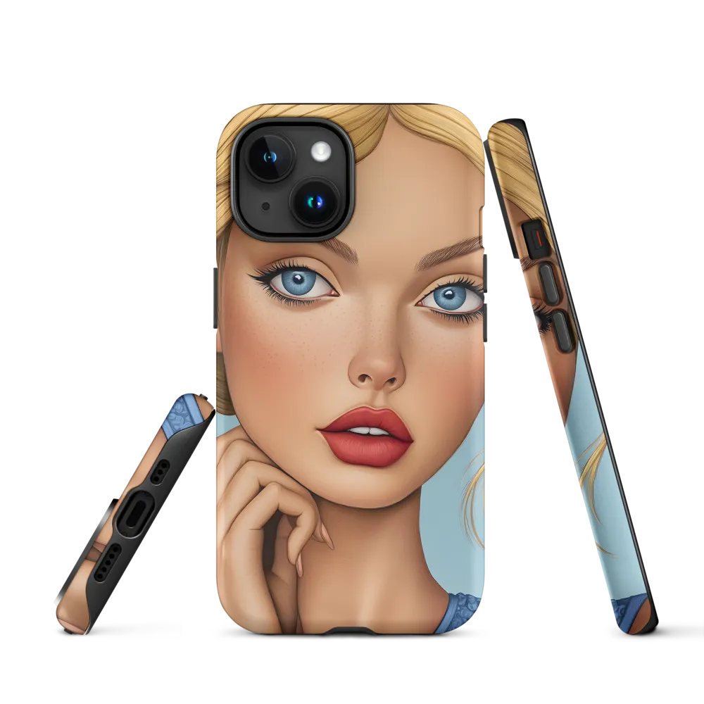 Portrait of a Woman with Blue Eyes | Phone Case