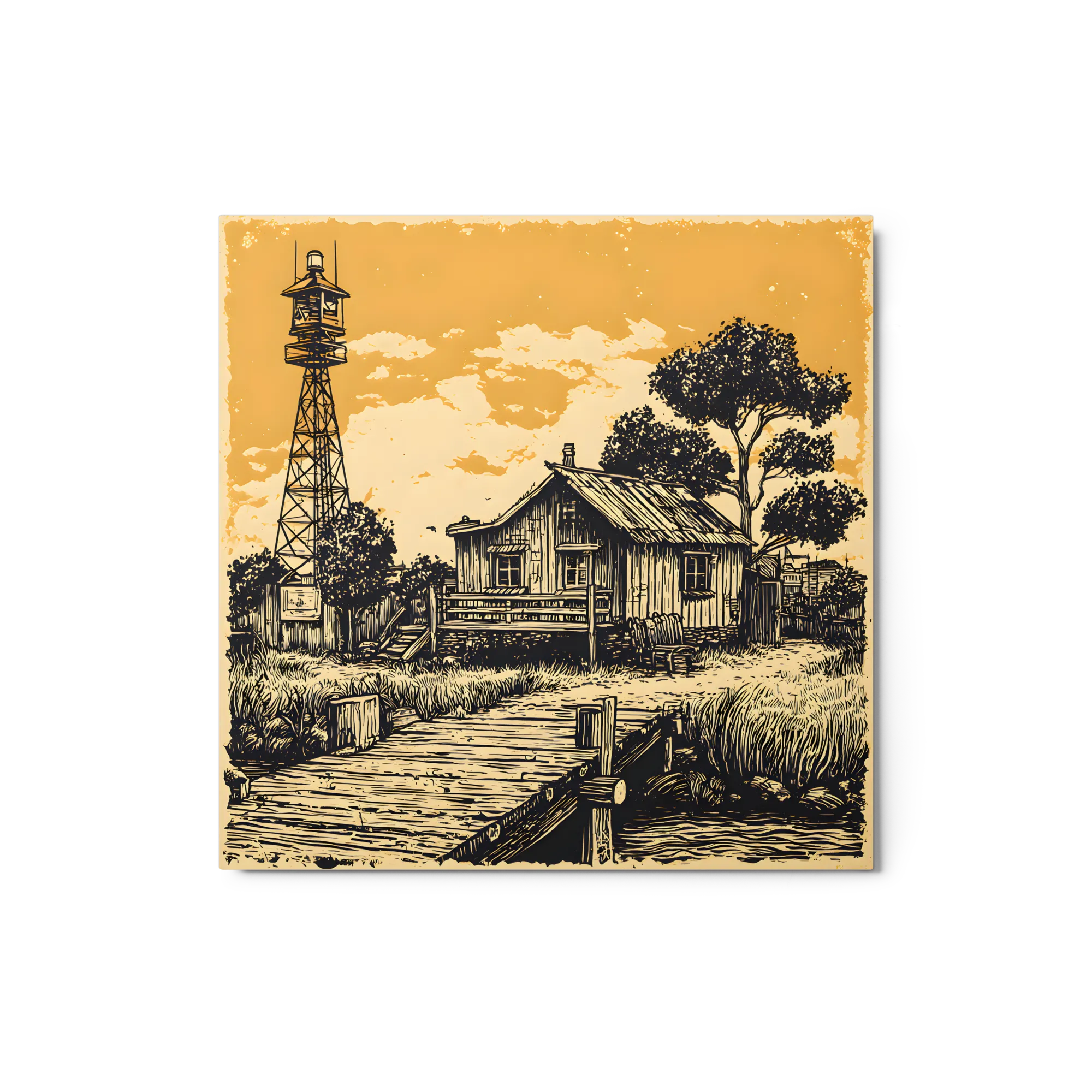 Coastal Outpost Etching