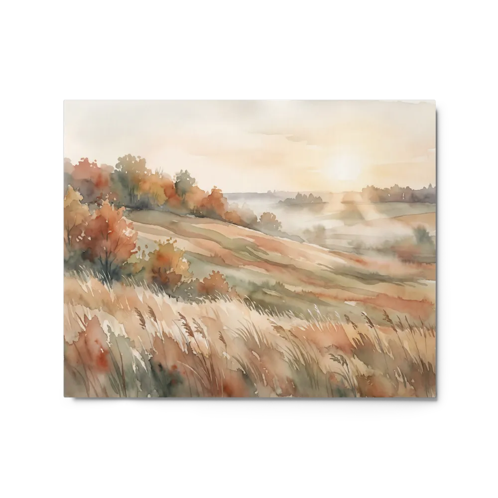 Watercolor Autumn Landscape 
 Poster with Red oak Frame | 8″x 10″