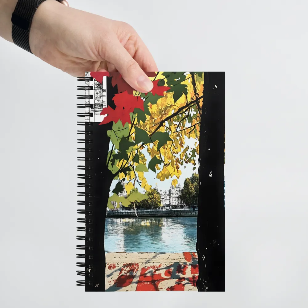 Autumn Cityscape Collage 
 Spiral Notebook | 140 pages