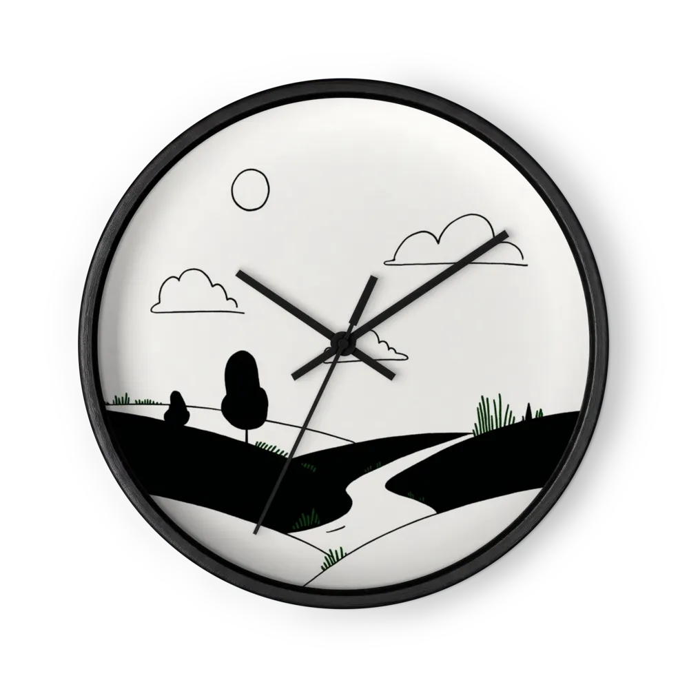 Rolling Hills and Winding Path | Wall Clock