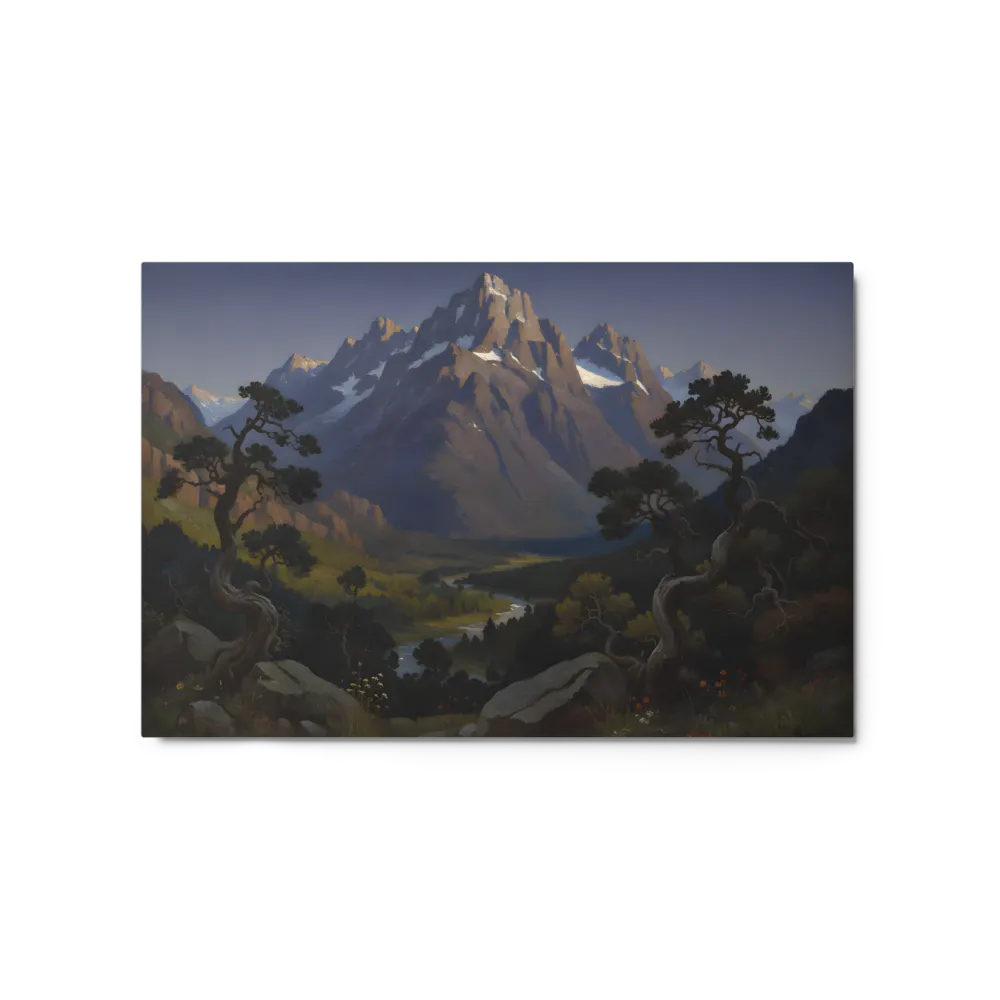 Alpine River Valley 
 Canvas with White Frame