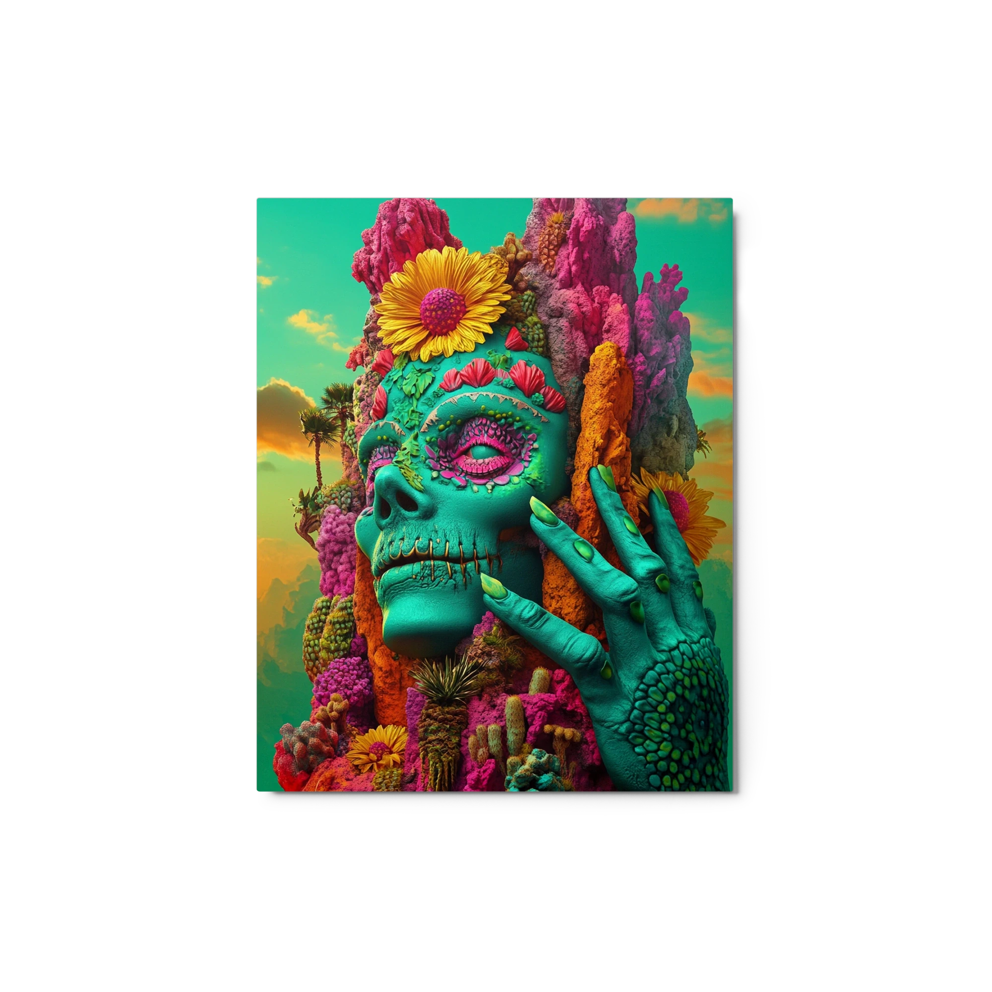 Surreal Skull Flora Landscape