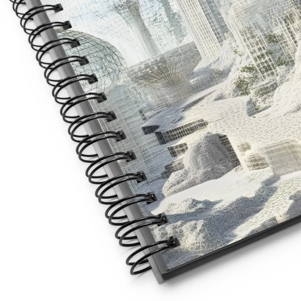 Ethereal Wireframe Cityscape 
 Spiral Notebook | 140 pages