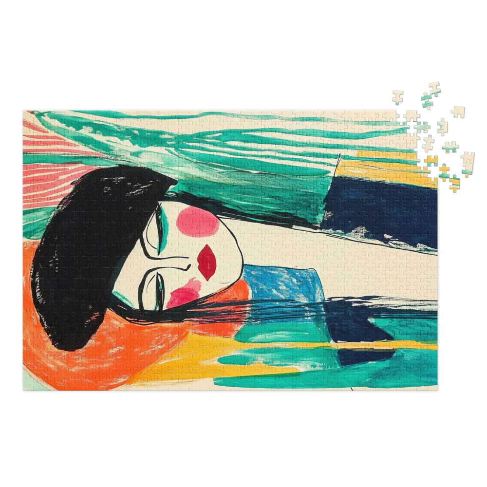Modern Abstract Female Portrait | Jigsaw Puzzle (252/520 pieces)
