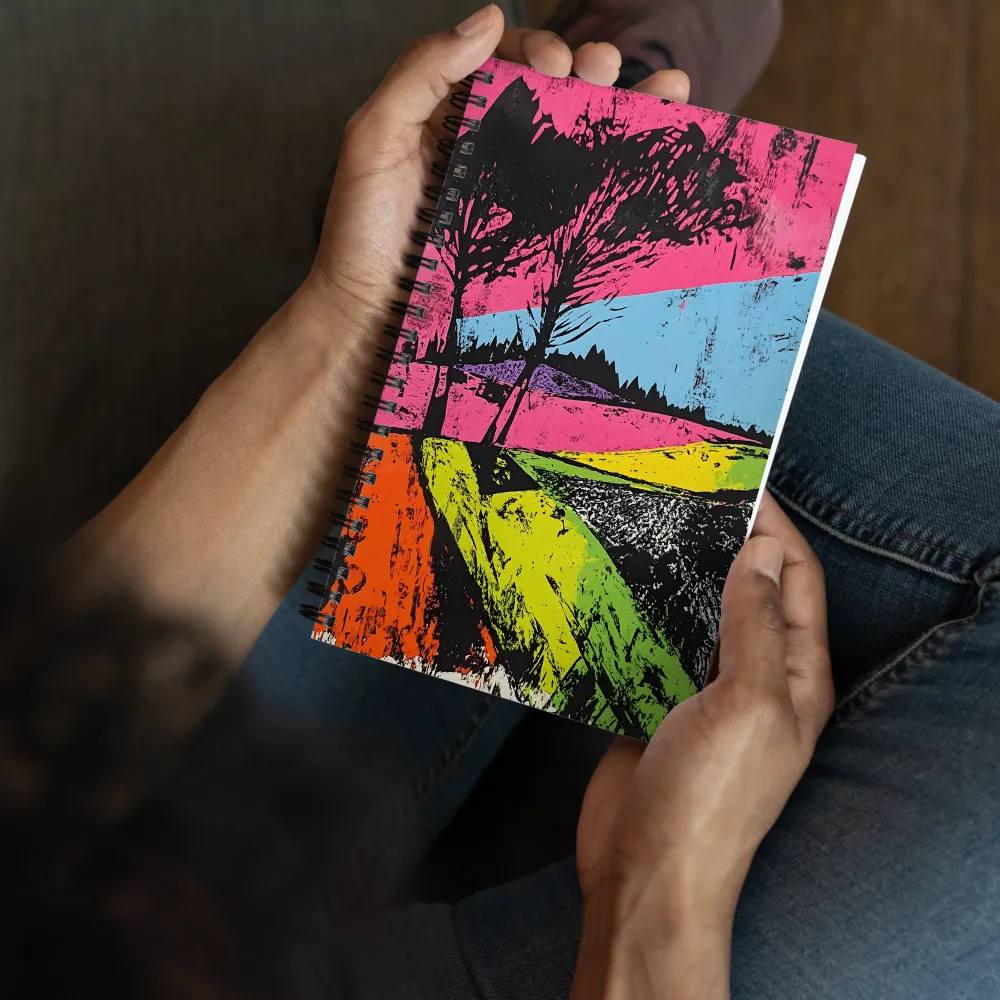 Psychedelic Screenprint Landscape 
 Spiral Notebook | 140 pages