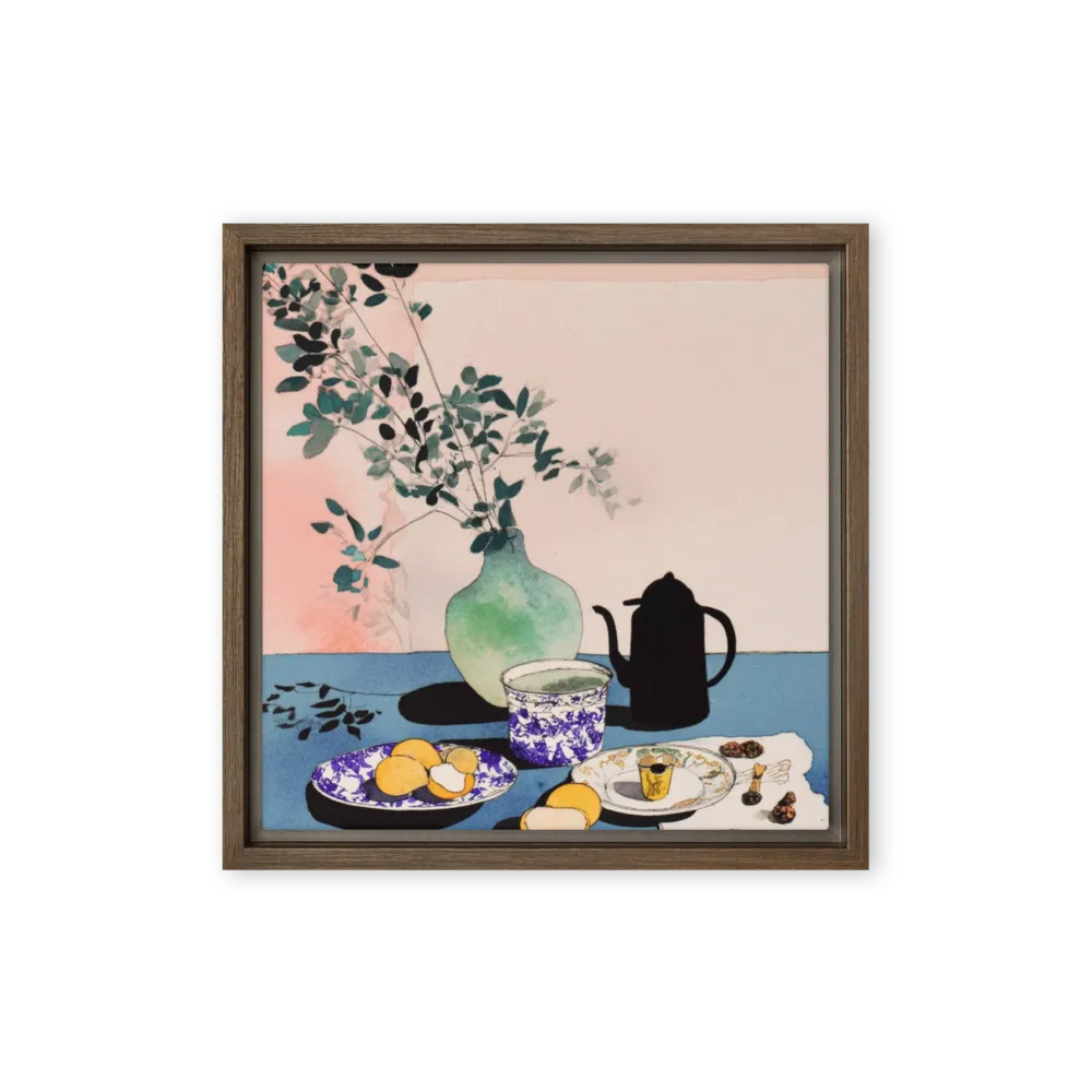 Serenity in Blue and Pink 
 Poster with White Frame | 12″x 12″