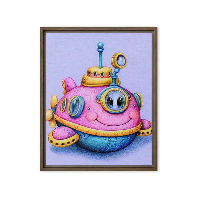 Pink Submarine Character | Art Print