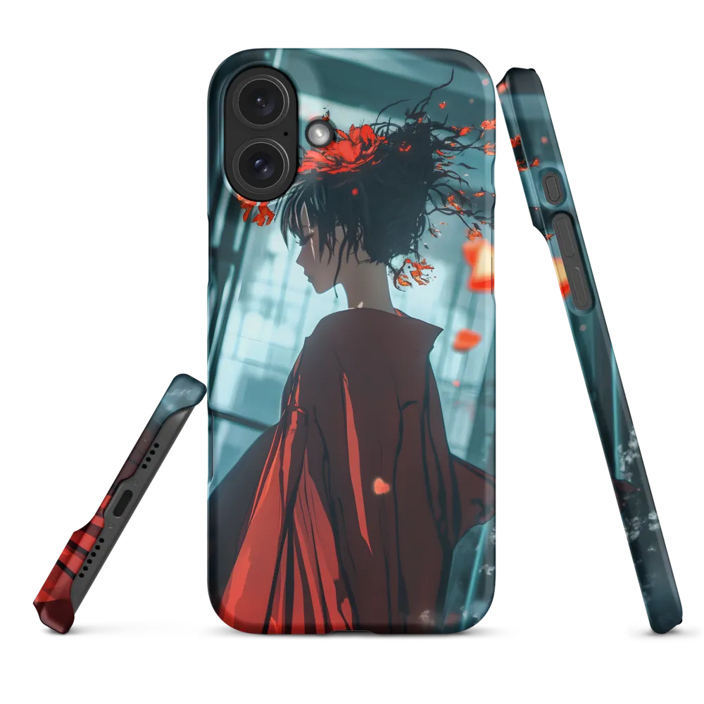 Silhouette of a Woman with Flowers | Phone Case