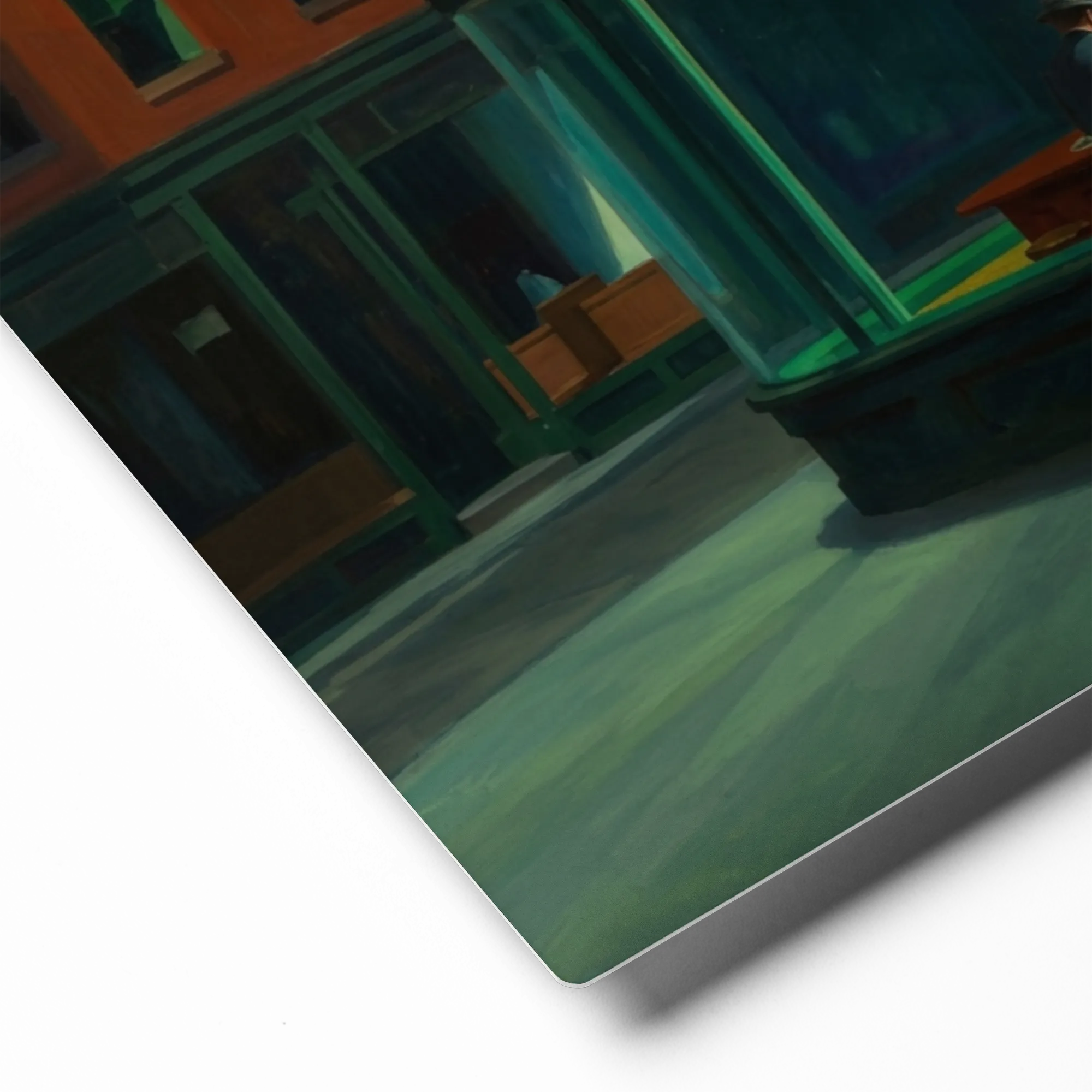 Nighthawks Diner 
 Canvas with White Frame