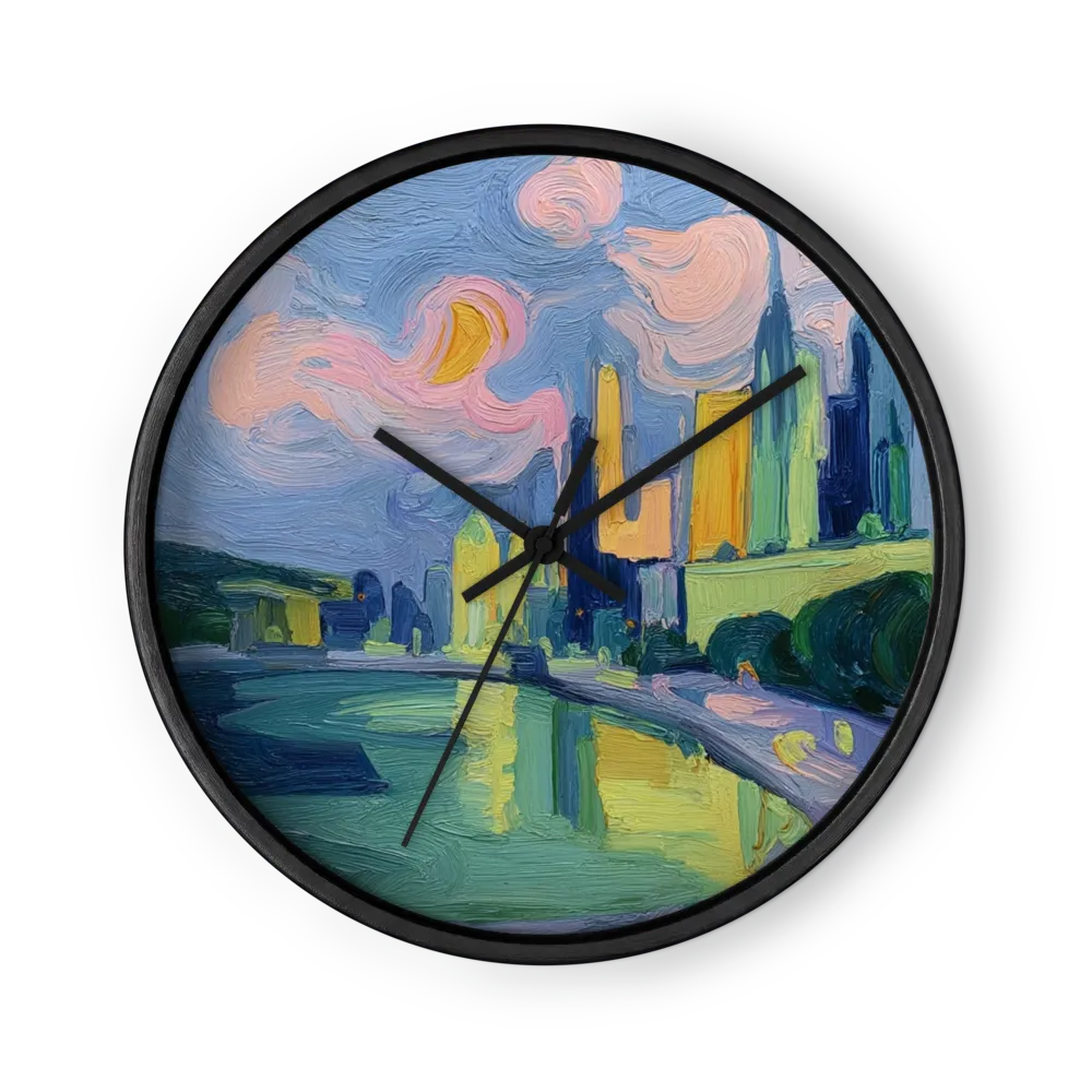 Swirling City Skyline | Wall Clock