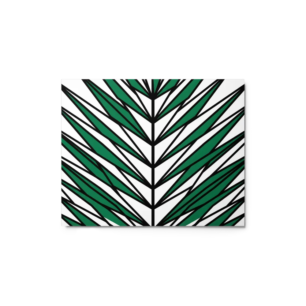 Abstract Leaf Geometry 
 Paper Print With Black Frame & Mat | 16″x 20″