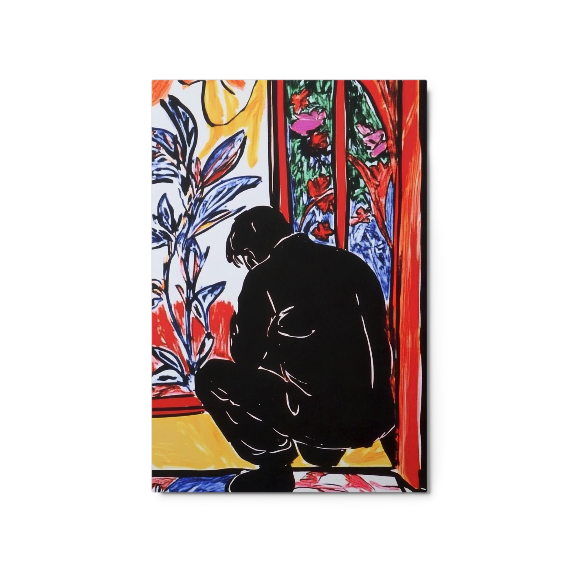 Silhouetted Figure in Floral Surroundings