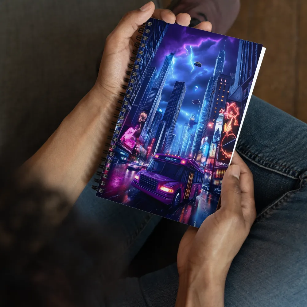 Neon Storm City 
 Spiral Notebook | 140 pages