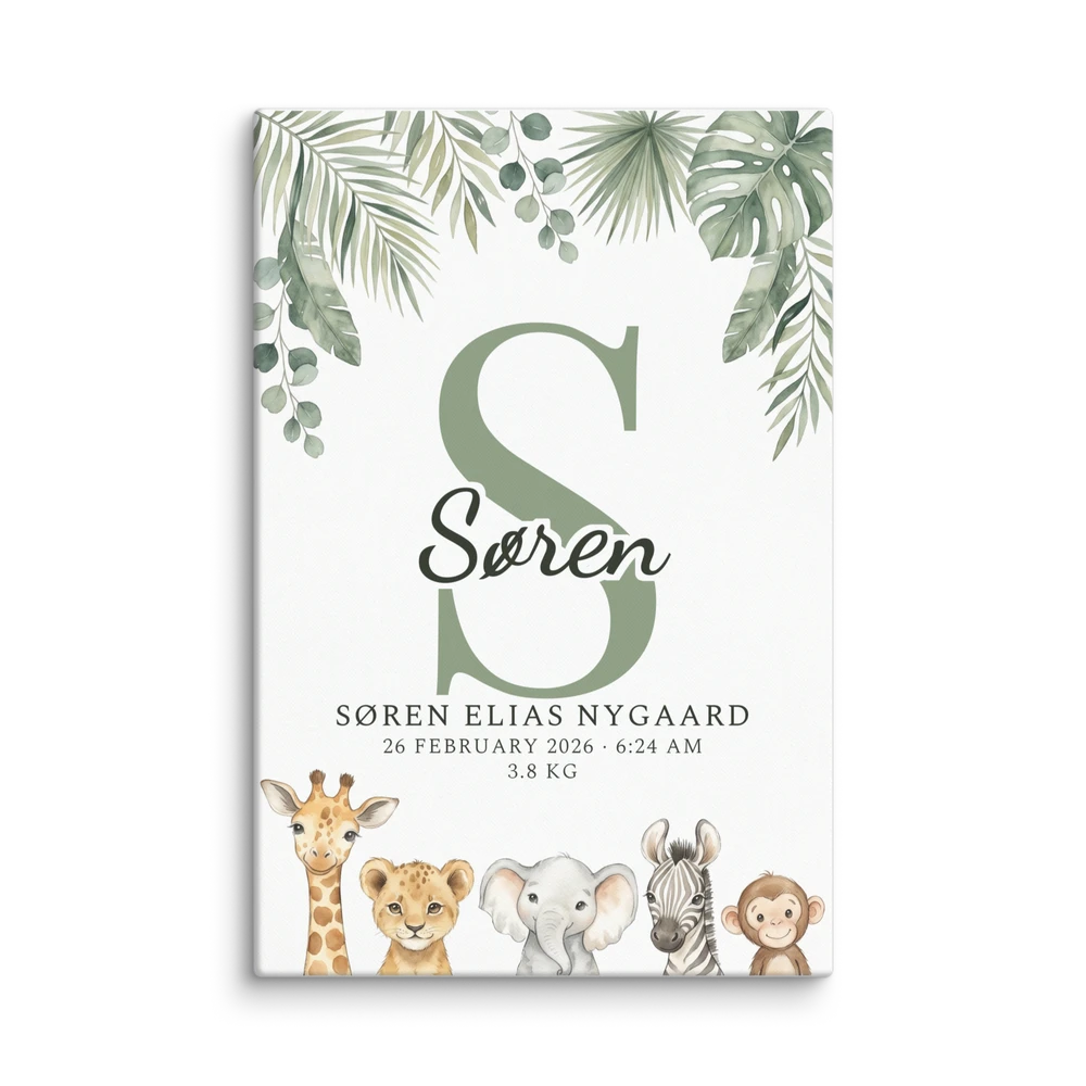 Nursery Name Art — Jungle Peekaboo