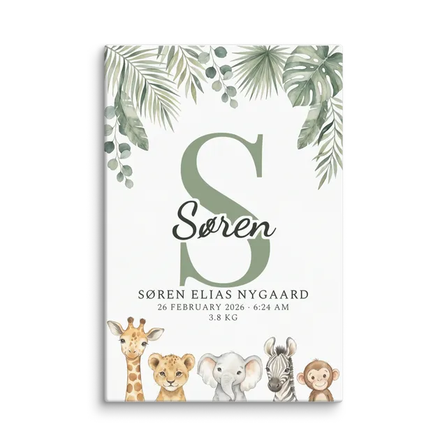 Nursery Name Art — Jungle Peekaboo