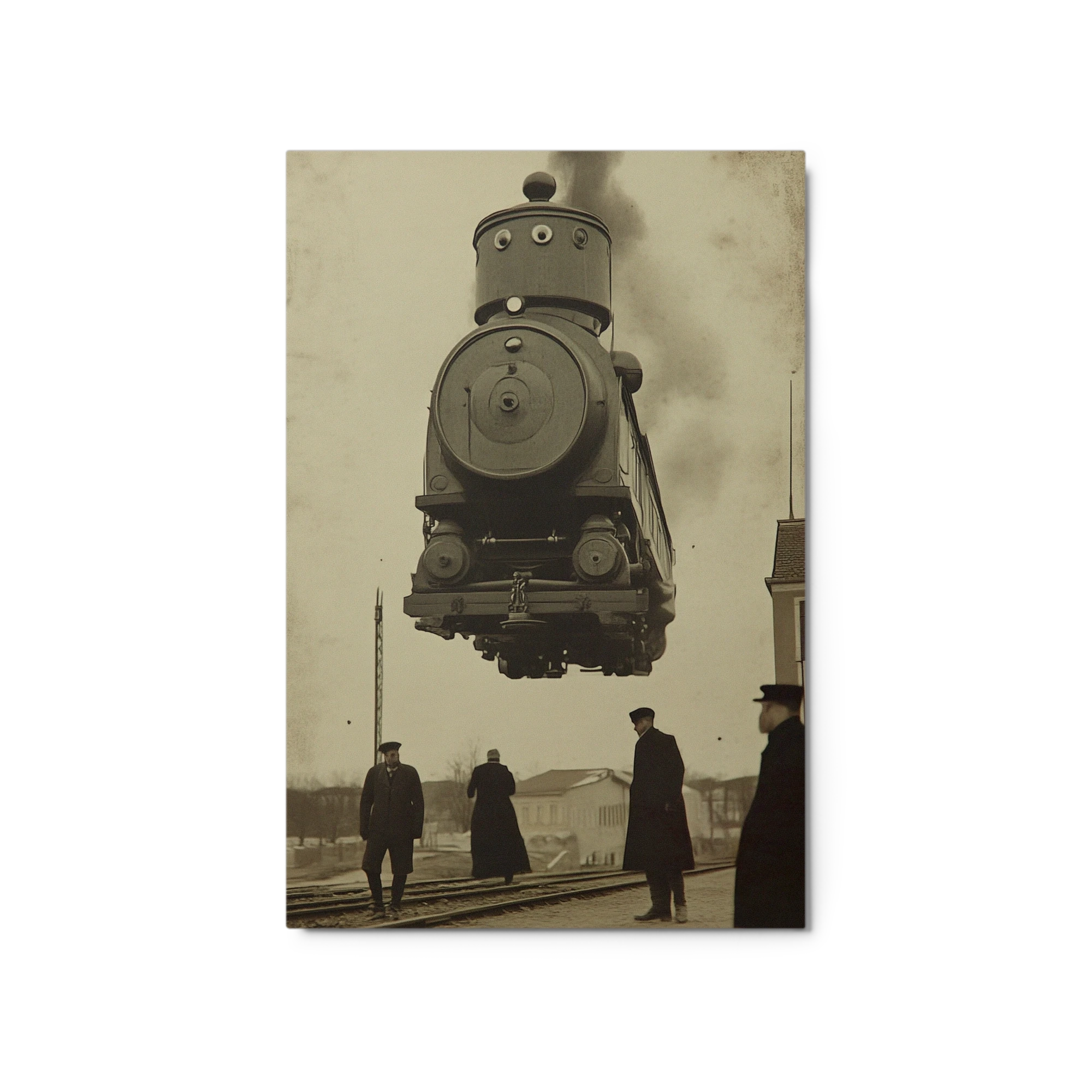 Surreal Vintage Locomotive Hovering