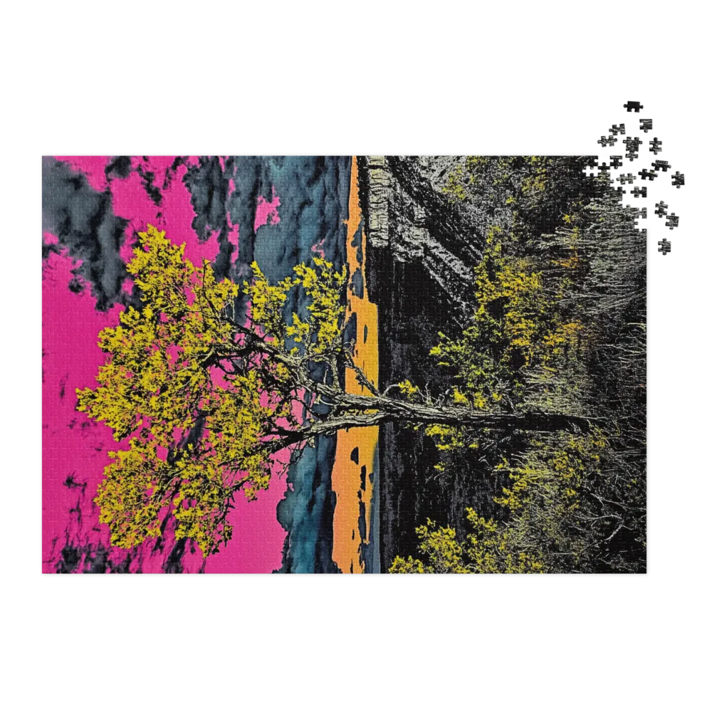 Neon Canyon Sunset 
 Jigsaw Puzzle in Tin Box