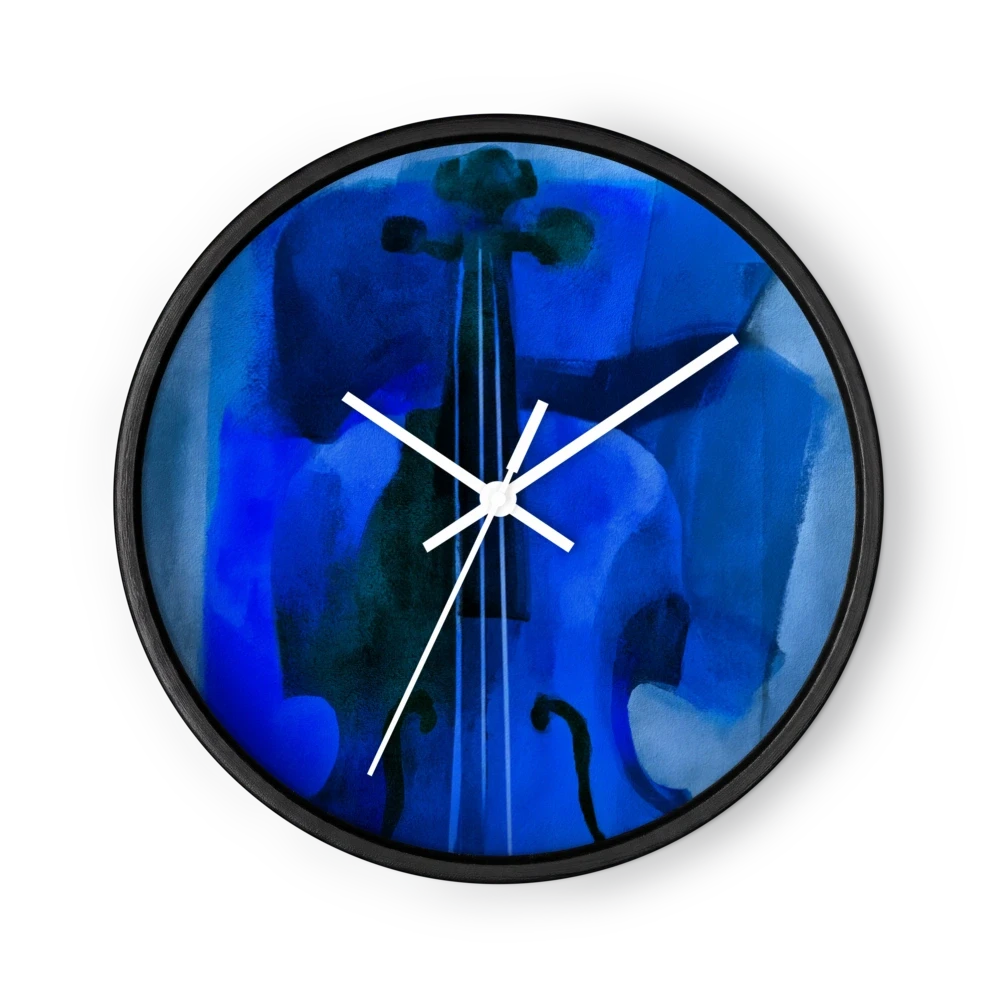 Cobalt Blue Expressionism Wall Clocks — Loose Monochrome Brushwork