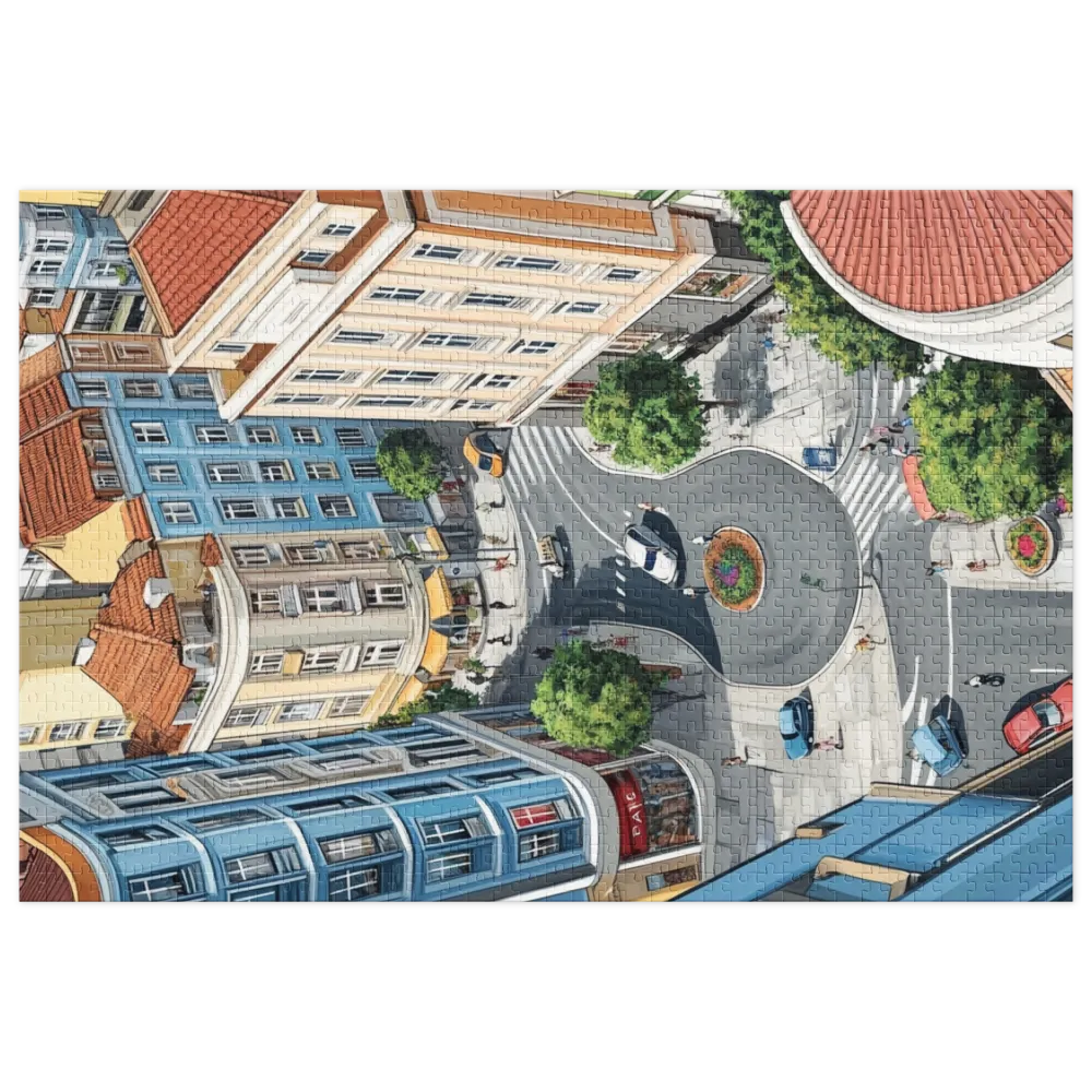 Colorful Cityscape Illustration | Jigsaw Puzzle (252/520 pieces)