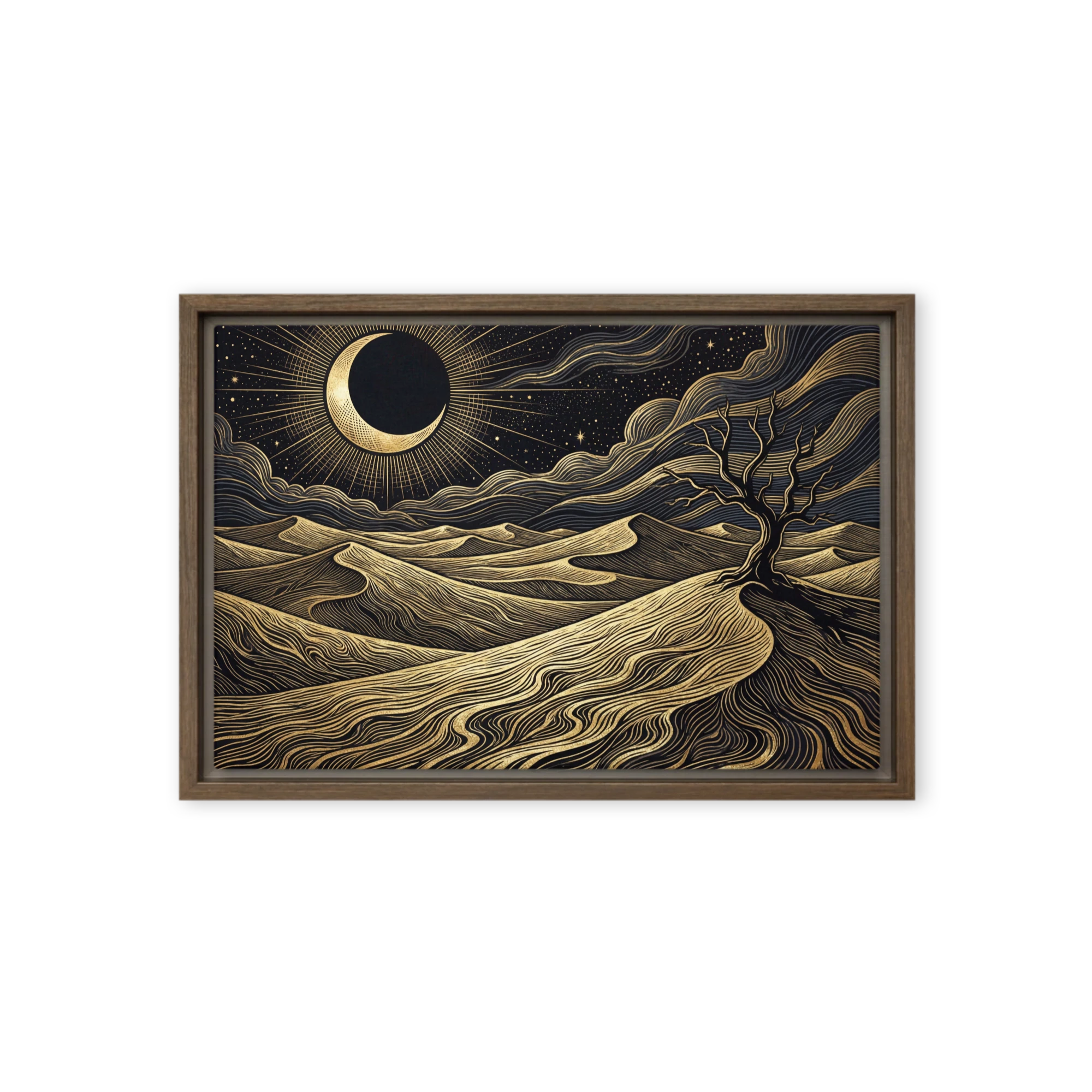 Golden Crescent Over Dunes | Art Print