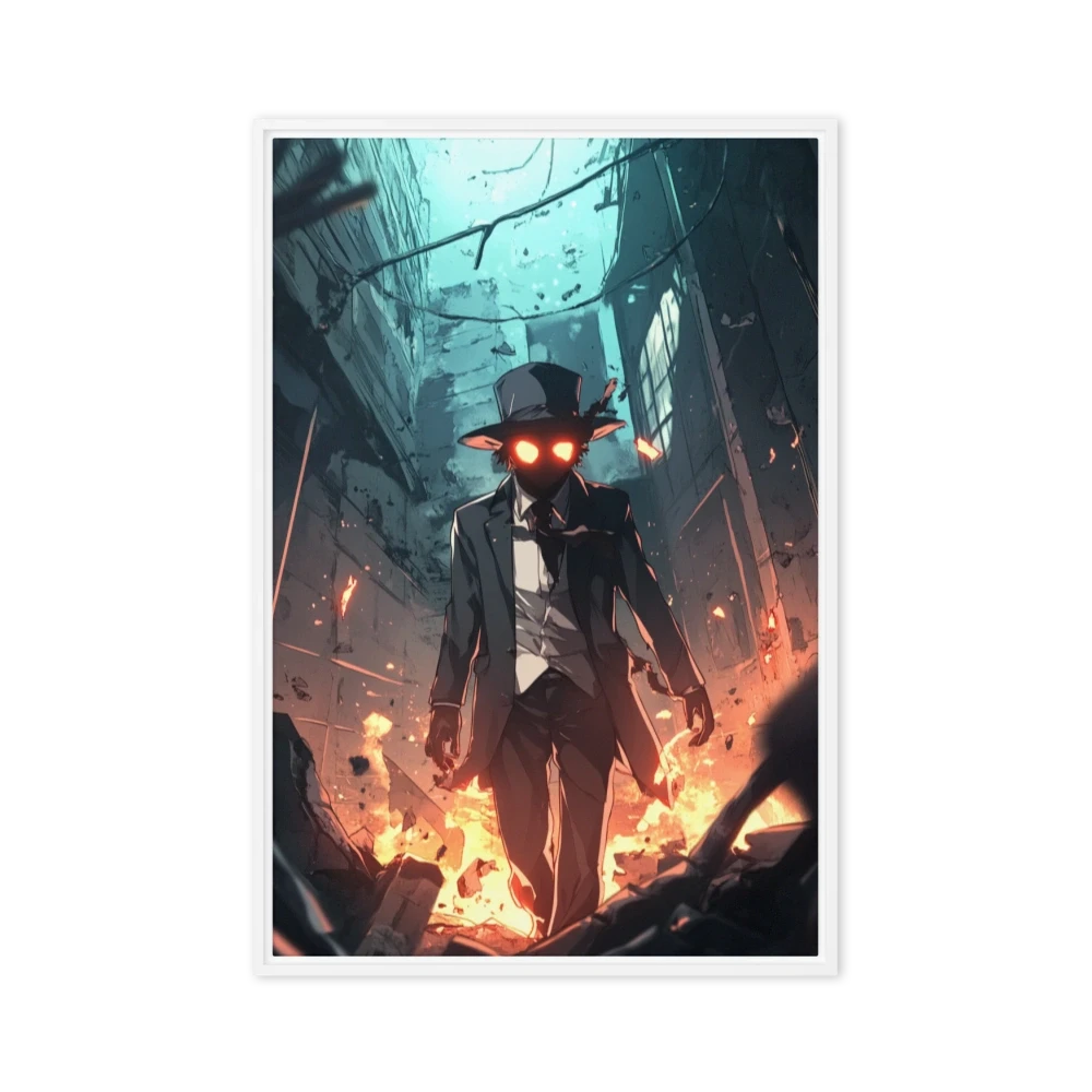 Mysterious Figure in Urban Ruins