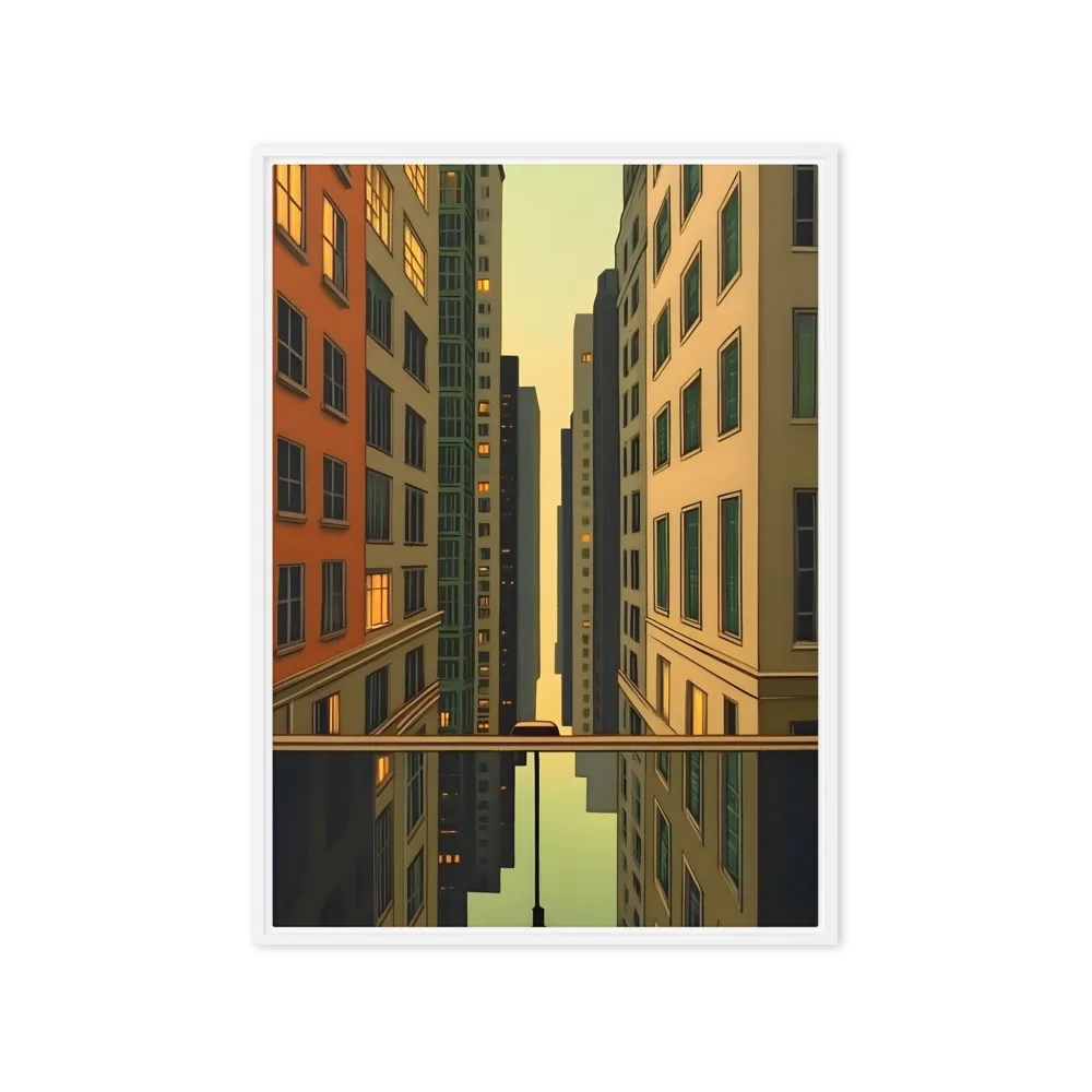 Cityscape Reflection at Dusk 
 Metal Print | 20″x 30″