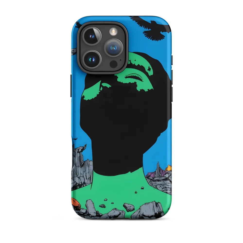 Surreal Human Figure with Green Face | Phone Case