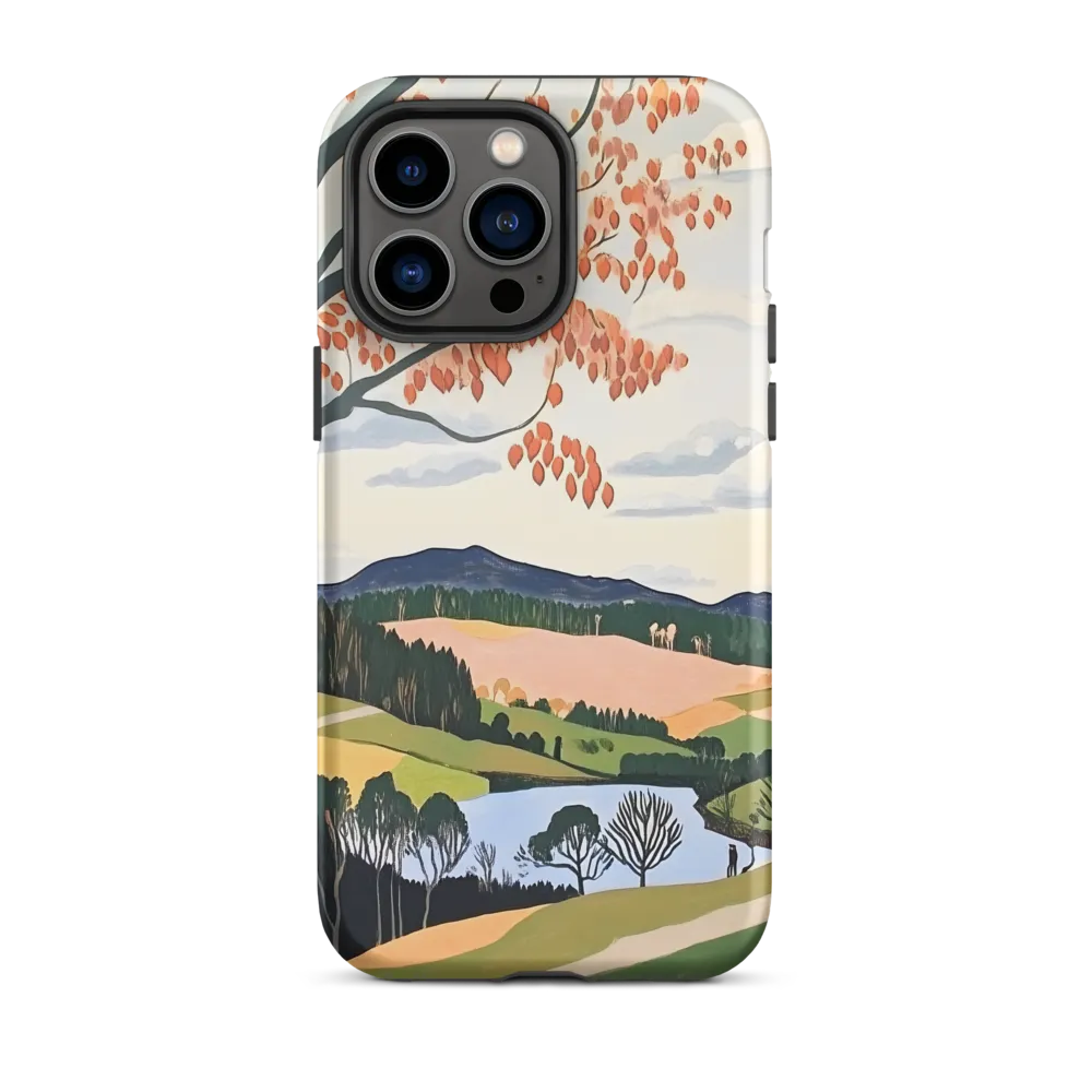 Autumn Landscape with Tree and River | Phone Case