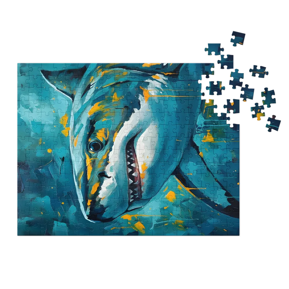 Teal Shark Portrait