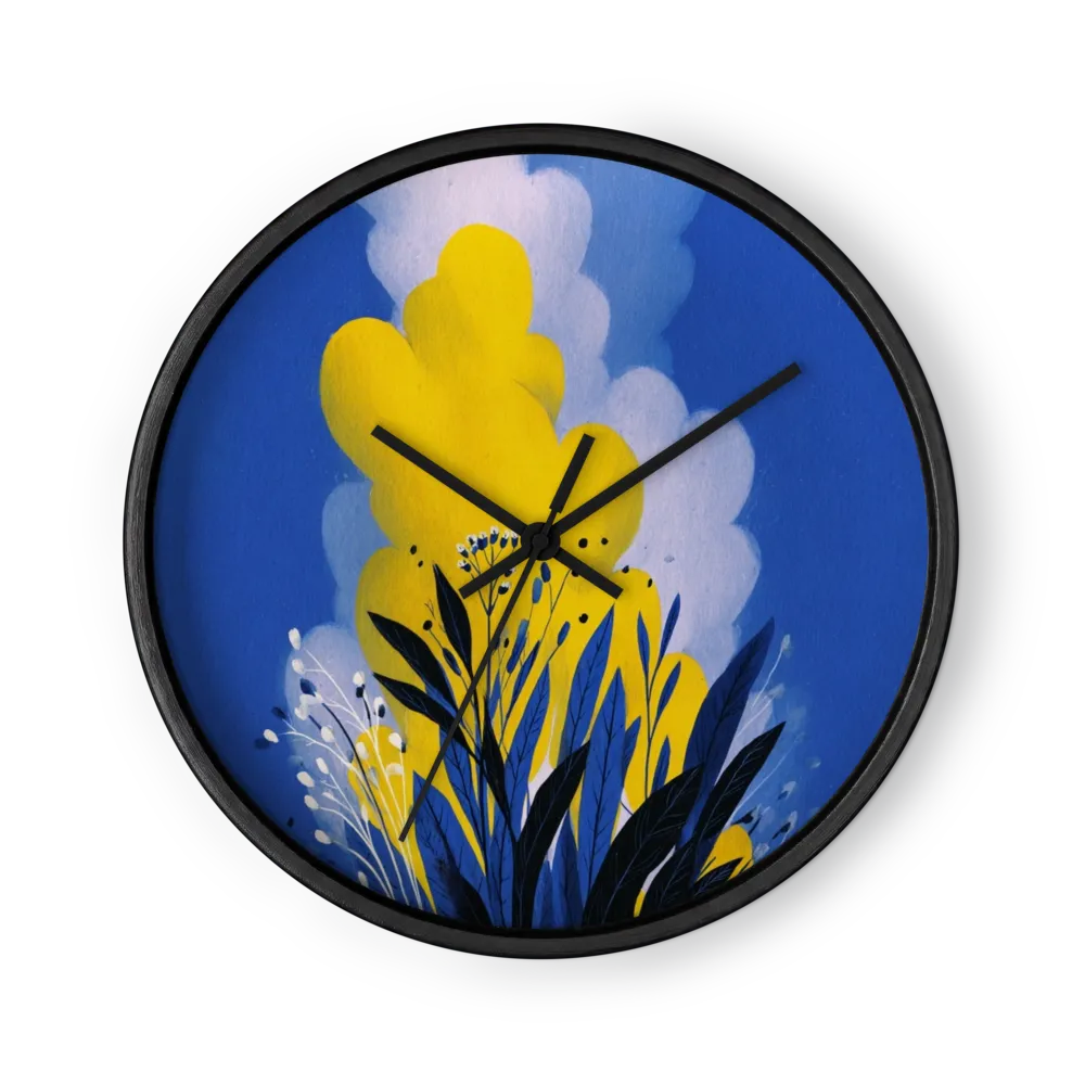 Golden Bloom Sky | Wall Clock