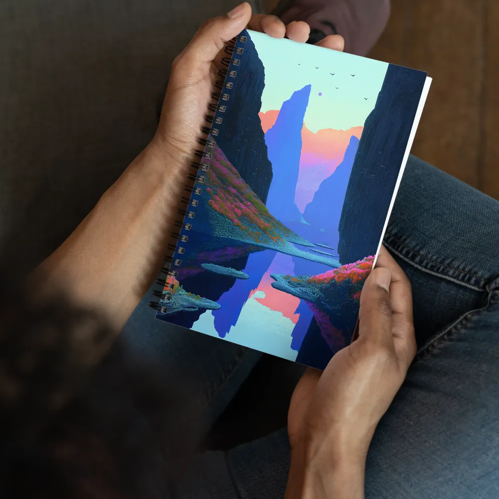 Tranquil Pixel Peaks 
 Spiral Notebook | 140 pages