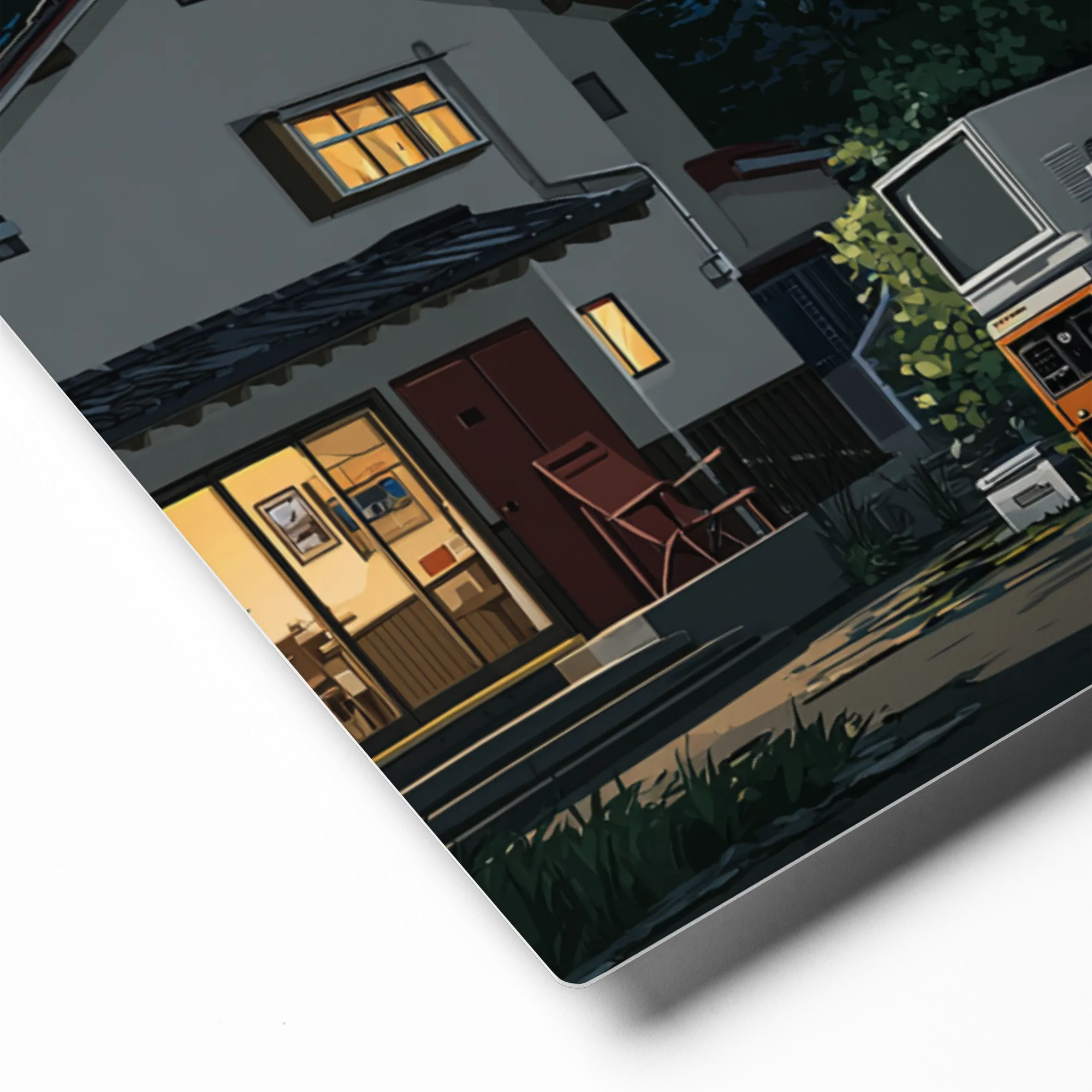 Rural Nightscape and Retro Tech | Art Print