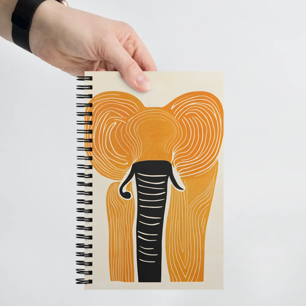 Stylized Elephant Linocut 
 Spiral Notebook | 140 pages