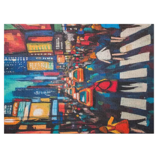 Busy City Street Scene | Jigsaw Puzzle (252/520 pieces)