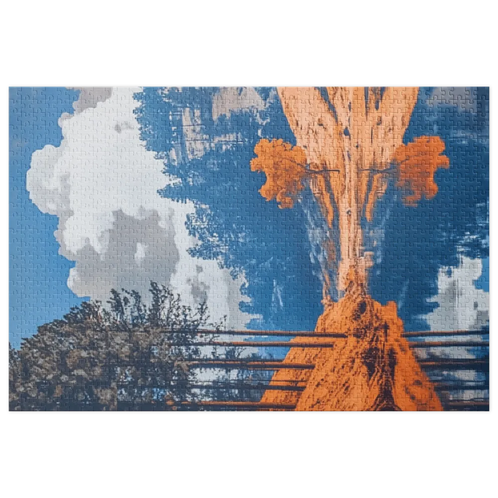 Duotone Lake Landscape 
 Jigsaw Puzzle in Tin Box