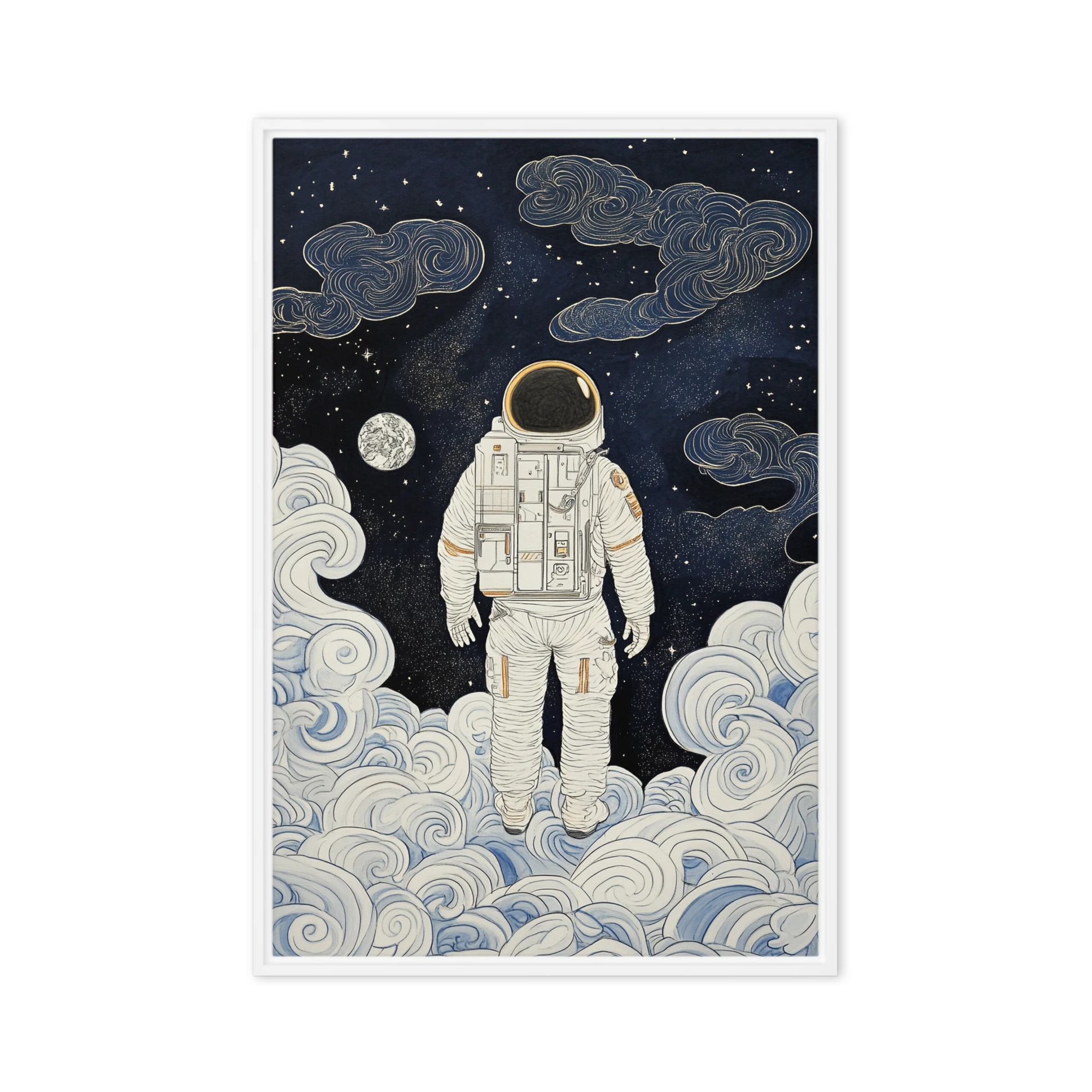 Astronaut in Clouds Illustration