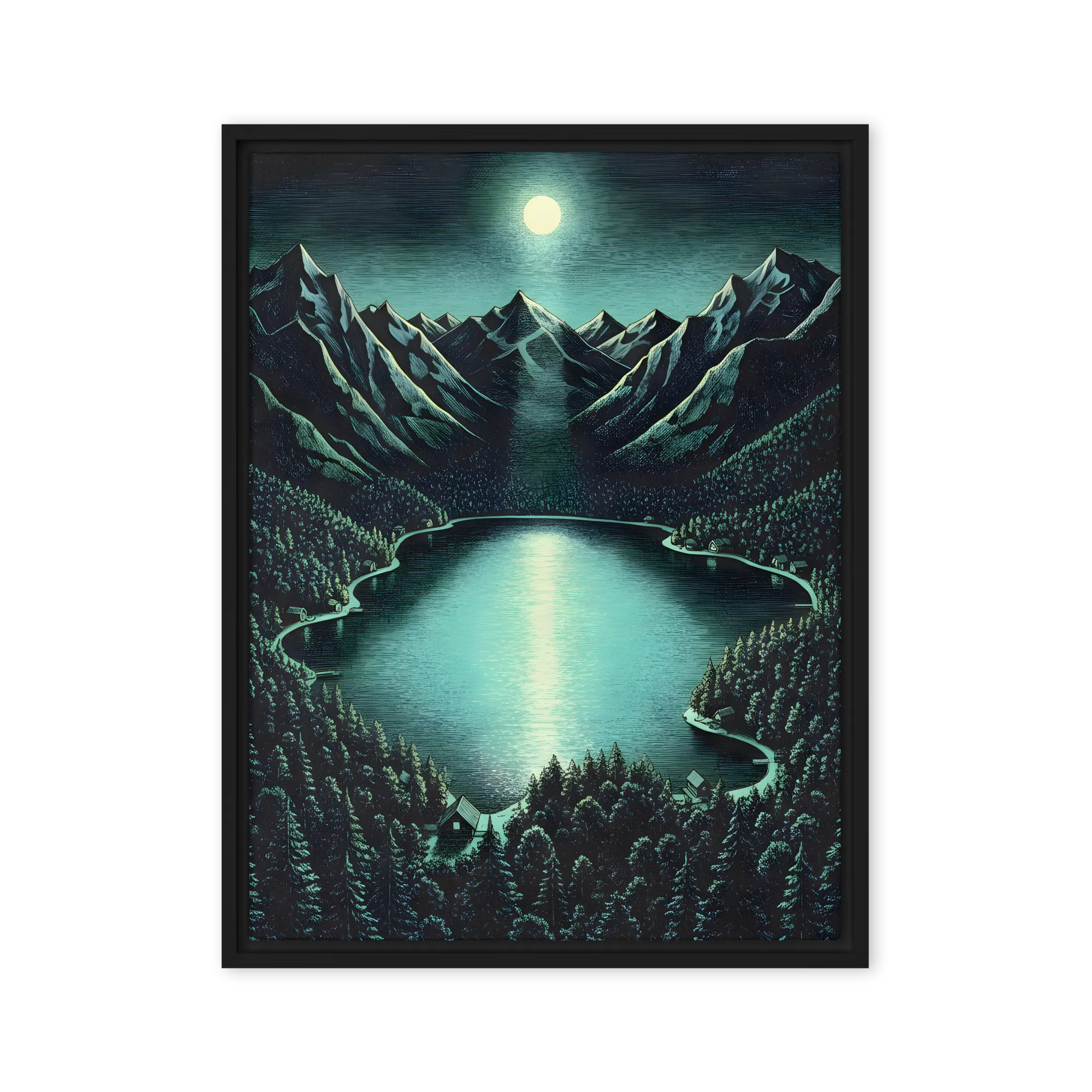 Nocturnal Echoes 
 Canvas with White Frame