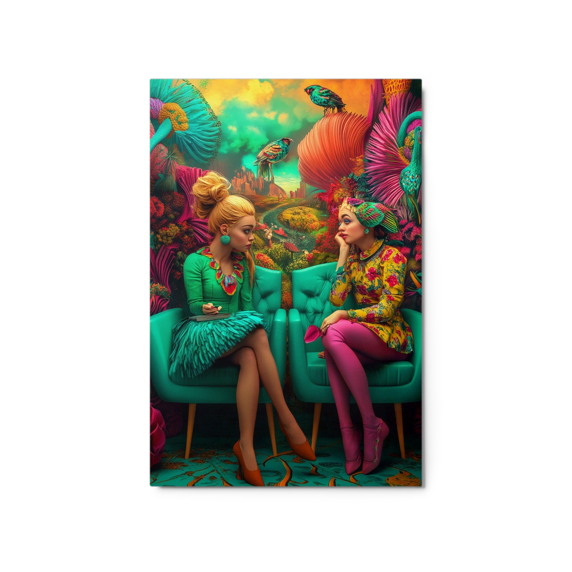 Surreal Digital Painting of Two Women