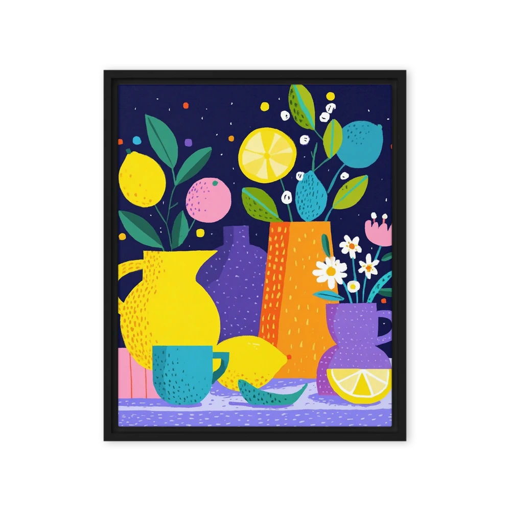 Midnight Lemon Still Life | Art Print