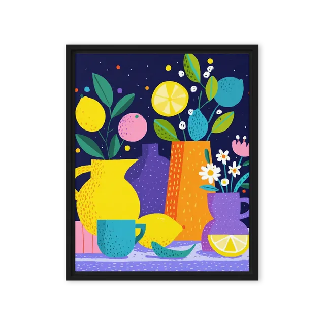 Midnight Lemon Still Life | Art Print