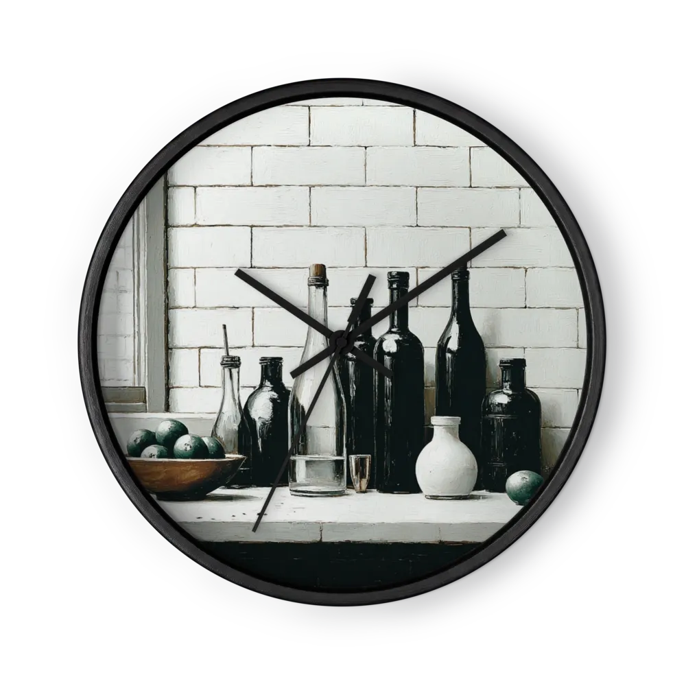 Bottles and Green Citrus | Wall Clock
